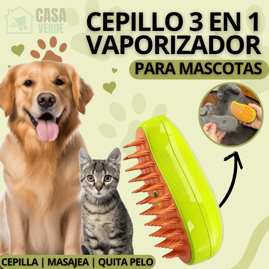 OFERTA ESPECIAL 2x1: Cepillo Vaporizador 3 en 1 para Mascotas